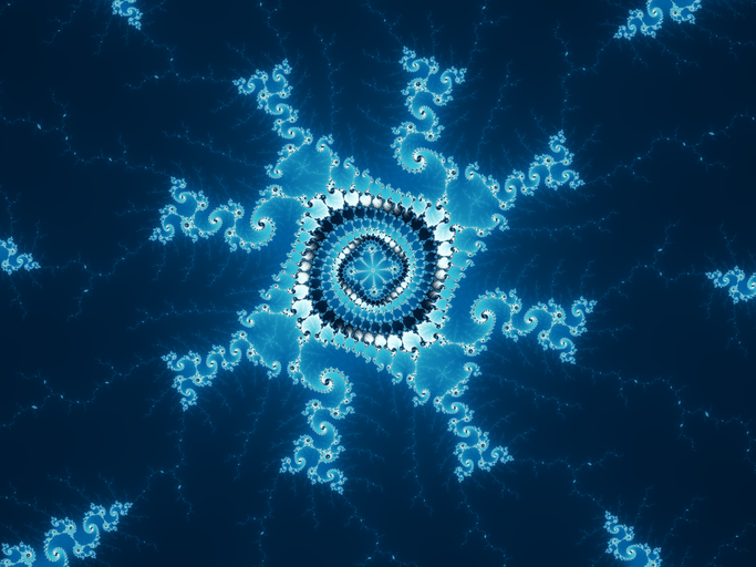 A view 2.5e-398 across, 1,322 doublings below the whole set, computed by perturbation.
Placing its center takes about 400 decimal digits. A double has 15 and a double-double has 31.