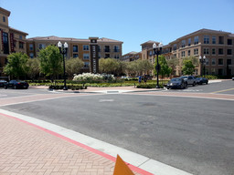 Center of the apartment complex.