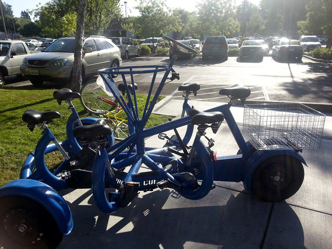 No time for the meeting? How about to have a conference with your team while riding to the lunch? The conference bike solves your issue!