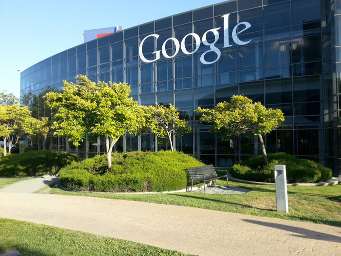 Famous Google building with a big white logo. One day some tourists asked me where the huge Google sign is. I answered that I don't know but now I realize that they were probably asking for this.