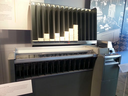 Punch card sorter in Computer history museum in Mountain View.