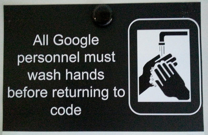 Coding only with clean hands.