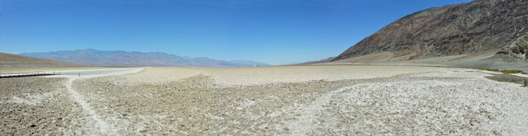 The lowest point of Death Valley — dried-out lake.