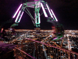 Crazy spinning thrill ride on top of hotel Stratosphere in Las Vegas.