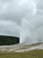 Old Faithful geyser in Yellowstone National Park.