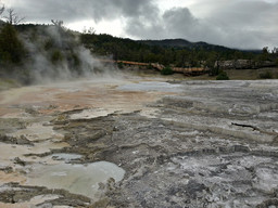 Upper Terraces of Mammoth Hot Springs in Yellowstone National Park.