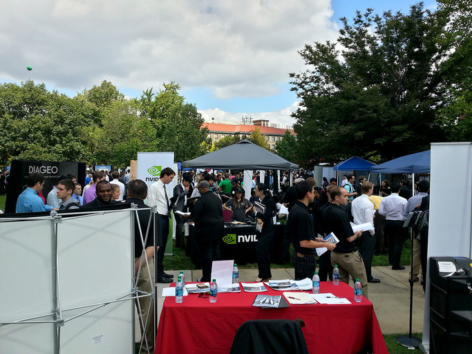 NVIDIA booth at career fair at Purdue University.