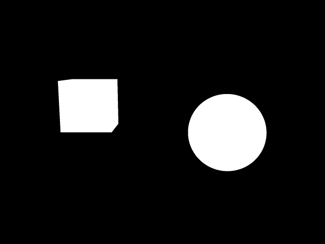 Result of putting white pixel for intersection and black for no intersection.