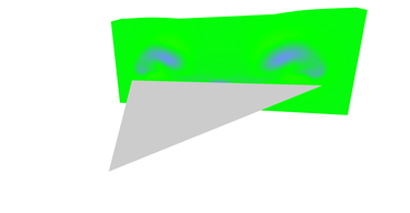 Vector field magnitudes just behind the wing.