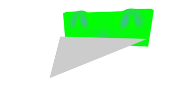 Vector field magnitudes further behind the wing.