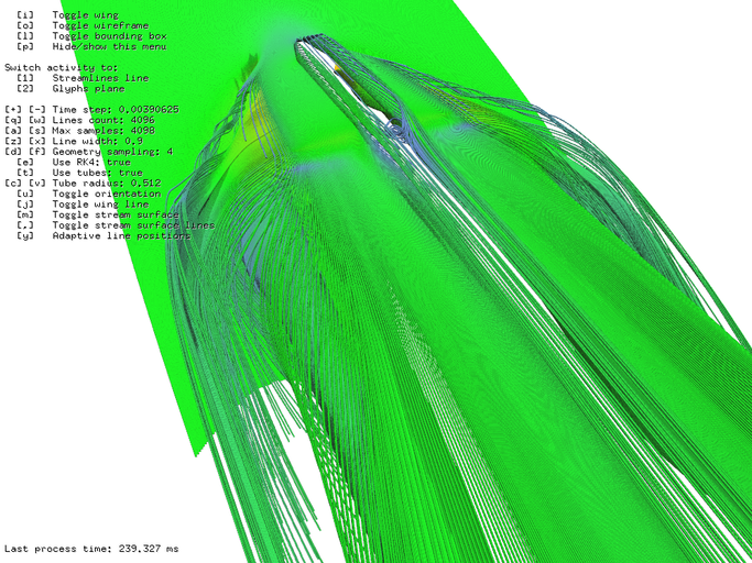 2^13 stream tubes for 2^13 steps took 240 ms.