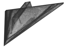 Delta-wing wireframe model - mesh is pretty detailed.